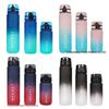 1L Farbverlauf Wasserflasche - Großes Fassungsvermögen, Auslaufsicher, Tragbar, Direktes Trinken, mit Skala für Fitness und Sport