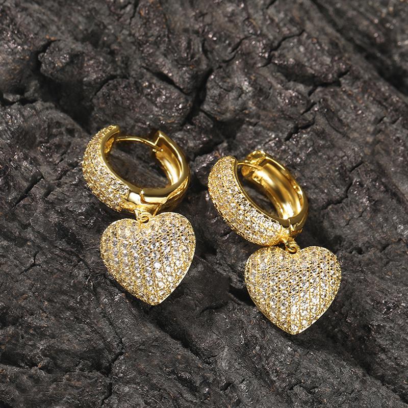 CAOSHI Noble Gold Color/Silver Color Heart Shaped Pendant Earrings Fashion Magnificent Accessories Female Party Jewelry Gifts
