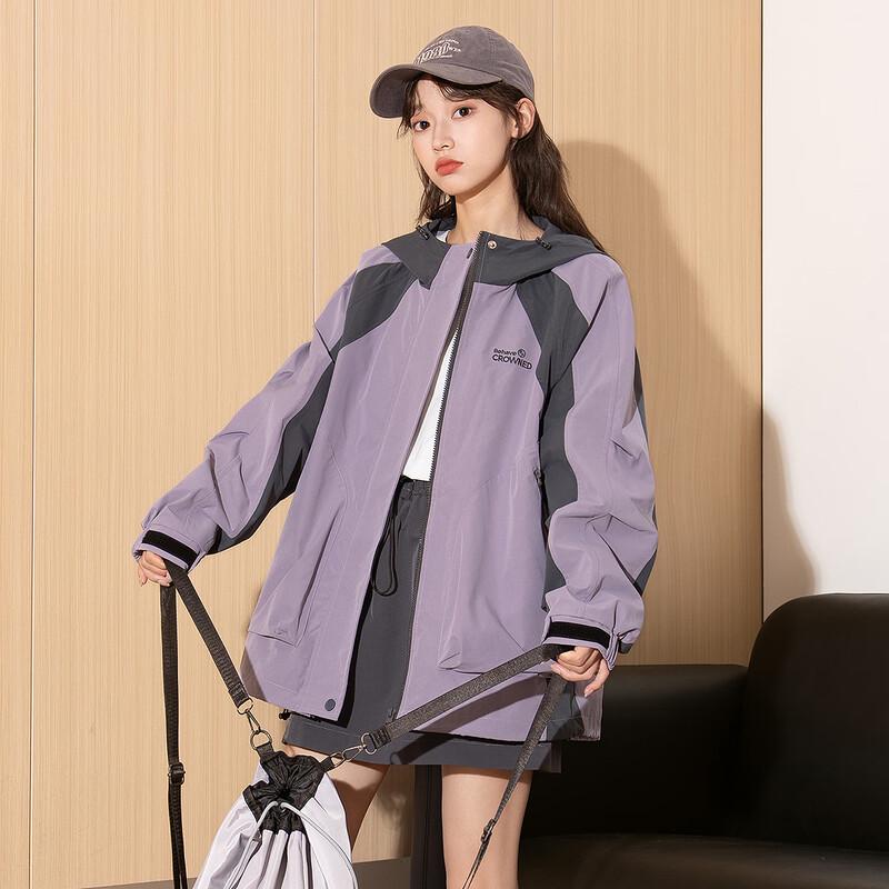 

Women s Hooded Color-Block Jacket S