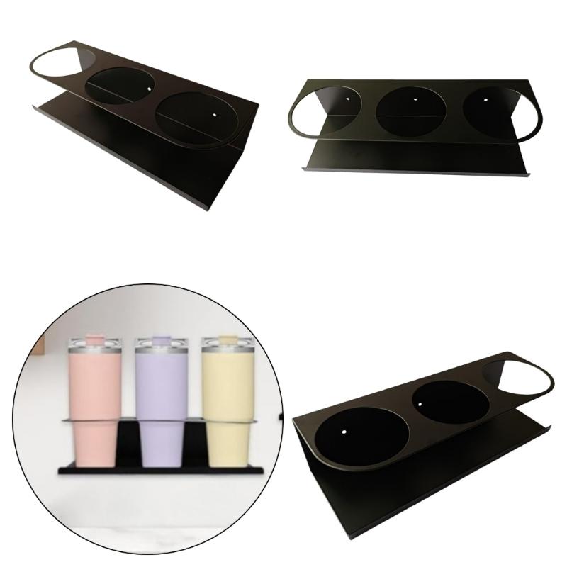 Practical Acrylic Wall Mounted Storage Rack For Water Bottles Cups Kitchen Garage Organization Space Efficient Design