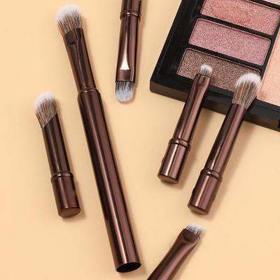 6Pcs Mini Travel Makeup Brushes Set With Box Portable Cosmetic Powder Foundation Blush Blending Concealer Brushes Makeup Tools