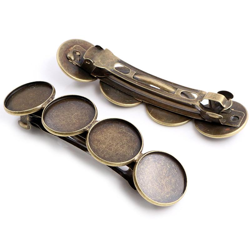 5pcs 12mm 20mm with 4 cameo High Quality Silver Plated / Bronze Gold Plated Copper Material Hairpin Hair Clips Hairpin Setting
