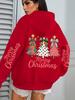 Merry Christmas Colorful Bow Tree Print Pattern Hoodie Jumper Autumn And Winter Sweater