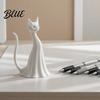 Solid Structure Desk Ornament 3D Printed Cat Ghost Buddy Cute Halloween Kitty Figurine for Matte White Table Centerpiece Office Shelf Spooky Kitten