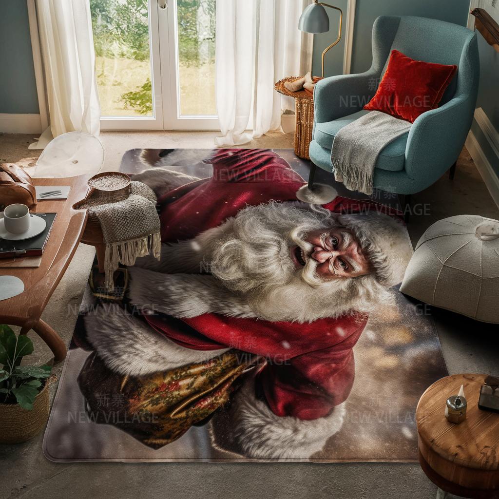 House Entrance Carpet Home Door Mat Living Room Bath Foot Bathroom Non-slip Water Absorption Rugs Bath Merry Christmas Winter