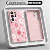 Colorful Flowers Print Case For Samsung Galaxy S26 S25 Ultra S24 Plus S23 S22 Ultra Magnetic For Magsafe Liquid Silicone Cover