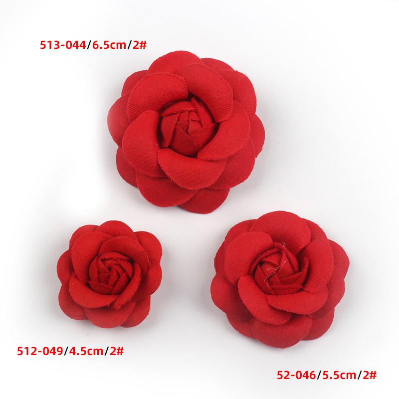 Korean Camellia Fabric Flower Corsage for DIY Headdress and Jewelry Accessories