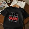 Kids Crew Neck Short Sleeve T-Shirt with Creative NO VABBE Letter Print