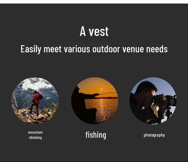 Men's Quick-Dry Multi-Pocket Outdoor Photography Vest
