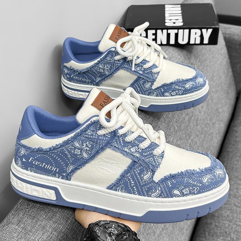 

Spring Autumn New Exquisite Men s Sneakers Fashion Versatile Casual Board Shoes Outdoor Wear resistant Breathable Running Shoes 39 озеро синього кольору