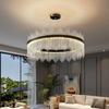 Modern Black/gold Metal Led Chandelier Lighting Dimmable Crystal Pendant Lights Luxury Lustre Led Light Fixtures Hanging Lamp