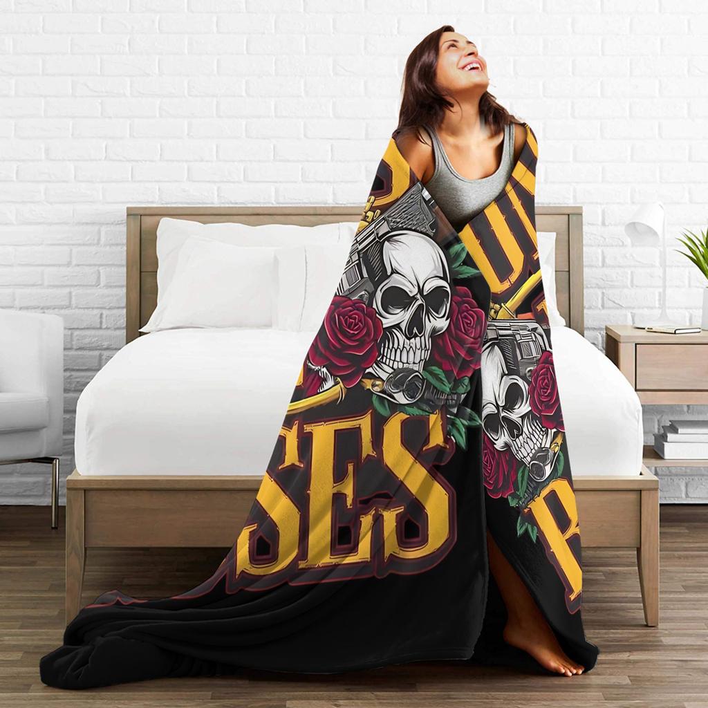 Guns N Roses Band Blanket Quality Super Warm Throw Blanket Winter Travel Office Home Decor Pattern Bedspread
