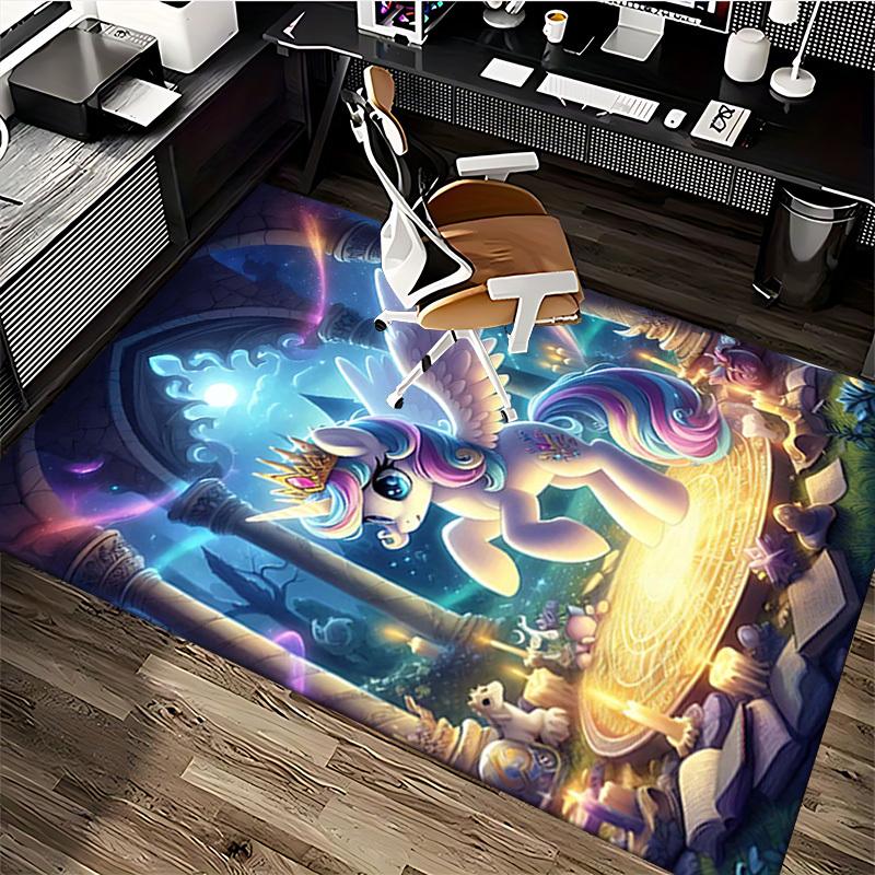 1pc My Little Pony Princess Celestia Office Chair Mat - Anime Cartoon Design, Non-Slip Carpet for Home Decor, Suitable for All Seasons.H026