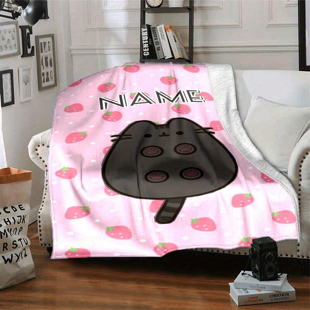 Cute Pusheen Cat Home Customization Blankets Soft Cozy Lightweight Allseason Multipurpose Blanket For Picnics Sofas Offices Beds Living Rooms Suitable