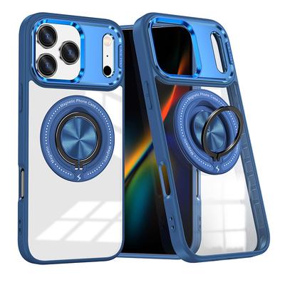 For IPhone17Pro Max Rotating Magnetic Stand 15 Mobile Phone Case for Apple 16 Transparent Mobile Phone Protective Case