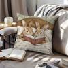 VIKAMA Woodland Floral Rabbit Cushion Cover Easter Living Room Sofa Cushion Cover Bedroom Office Pillowcase Home Decor