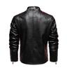 Men Motorcycle Jacket Winter Men Faux Pu Leather Jacket Casual Embroidery Coat Zipper Fleece Jacket