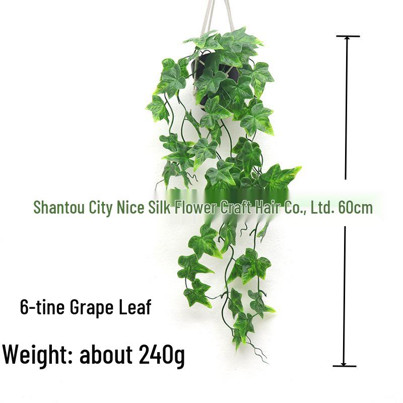 Hanging Artificial Pothos Vine Plant with Frosted Turtle Leaf