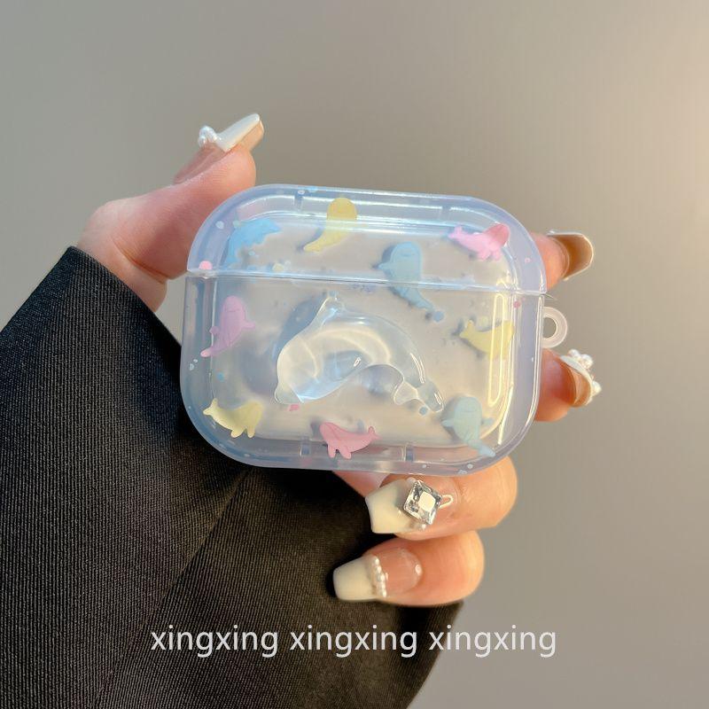 

INS Summer Color Three-Dimensional Dolphin for Airpods4 Protective Case Apple Bluetooth Airpodspro2 Earphone Case 3 Generation airpods3 Color Stereo Dolphin [Single Shell]]
