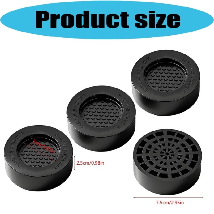 4Pcs Round Furniture Foot Pad NonSlip Dampers Stand Washing Machine NonSlip Stabilizers Vibration Feet Pad Enduring