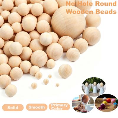 1-50 Stück Holzkugel Ø 6mm-75mm Holz Naturfarbe Vollrund Holzkugel Dekoration DIY Haus Bemalte Teile