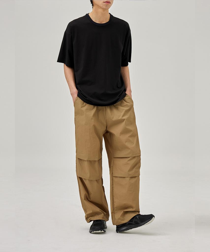 OX STUDIOS Nylon Parachute Pants (Khaki Beige)