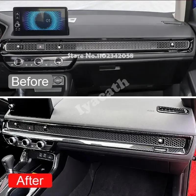 For Honda Civic 11th Gen   ABS Interior front dashboard Air Condition Switch Outlet Frame Central Control Strip trim