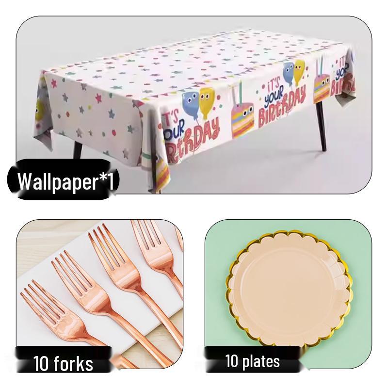 Disposable Party Supplies Set: Paper Plates and Cups for Birthdays and Weddings