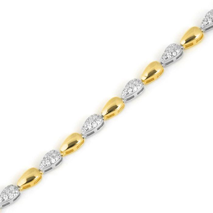 Bracelet - LUXENTER - Tanal - Zircone brillante - Finition or jaune 18k - 18 cm