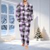 Men's Pajama Set with Long Sleeve Shirt and Pants, Loose Fit Comfortable Sleepwear, Christmas Print