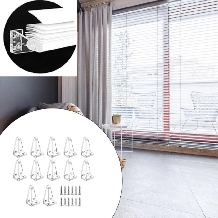 12/24Pcs Blinds Bottom Hold Down Brackets Clear Rails Holders Clips for Home Decors Use Window Curtain Accessories
