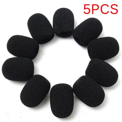 5Pcs Microphone Headset Grill Windscreen Sponge Foam Black Mic Cover