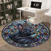 Stained Glass Bat round carpet Chair cushion Round Entryway Rug, Soft Round Rugs for Living Room, Bedroom, Circle Carpet decor gifts