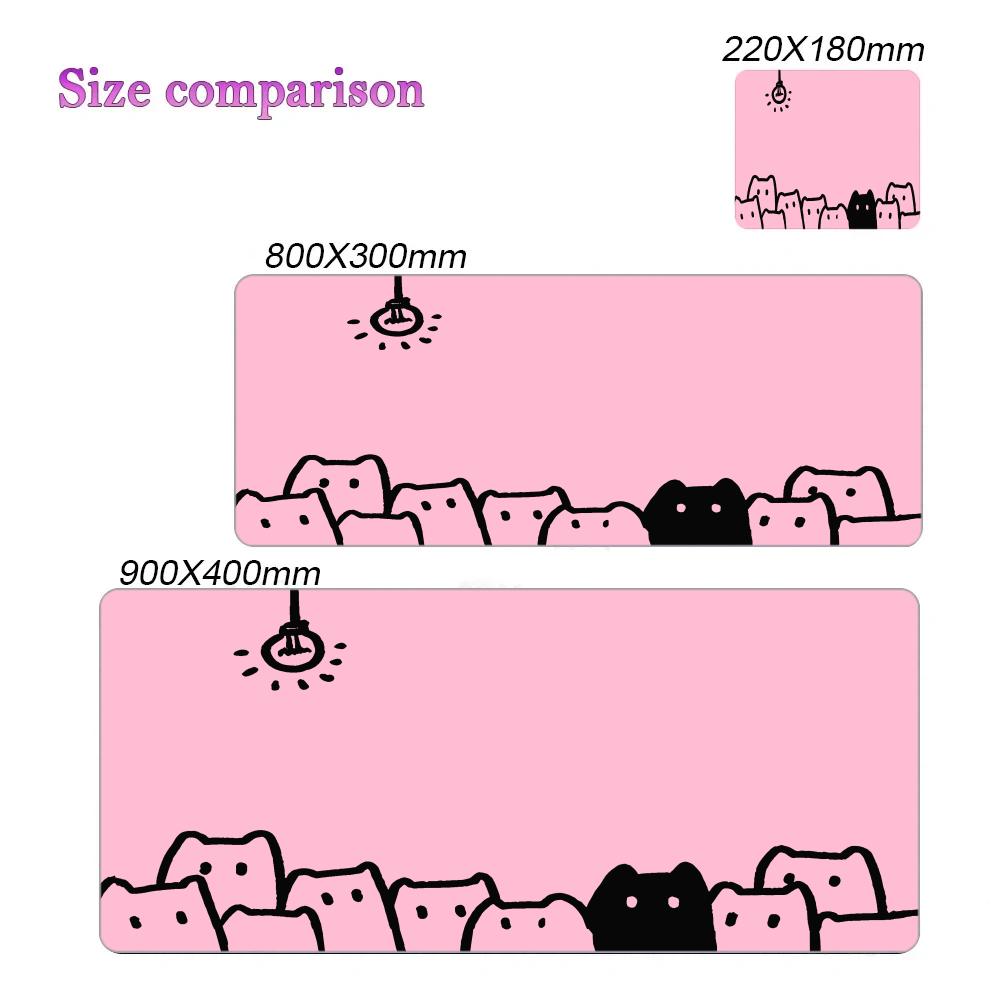 Simple Line Cat Mouse Pad Large Computer Office Game Table Mats Xxl Rubber Antislip Gaming Keyboard Mousepads Desk Pads 40x90