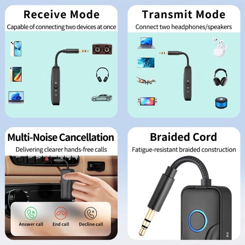 3.5mm Bluetooth-compatible 6 0 Receiver & Transmitter For Wireless Mouse Keyboard Headsets Devices Easy To Carry