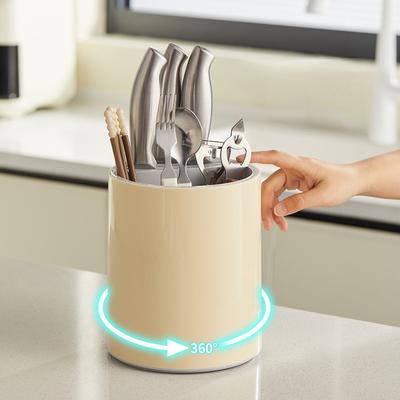 Multi-function Rotatable Knife Holder Knife Block Knife Case Chopstick Storage Barrel, Spoon, Knife Integrated Storage Rack