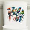 Self-adhesive Hand-painted Bird on Branch Toilet Stickers Waterproof for Bathroom Wall Decor