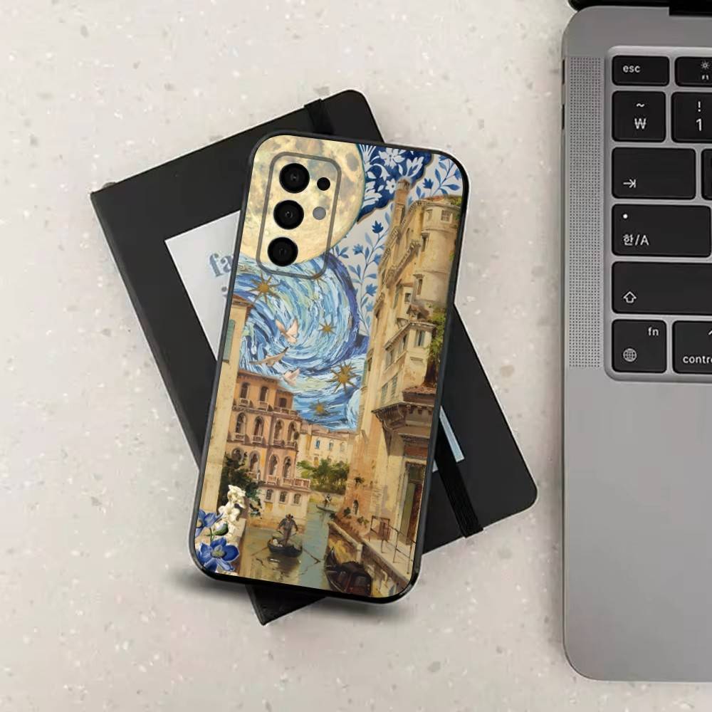 Botanical Art Painting For Samsung Galaxy A53,31,52,72,41,22,73,32,71,Note,J7,8,9,5G Soft Black Silicone Phone Case