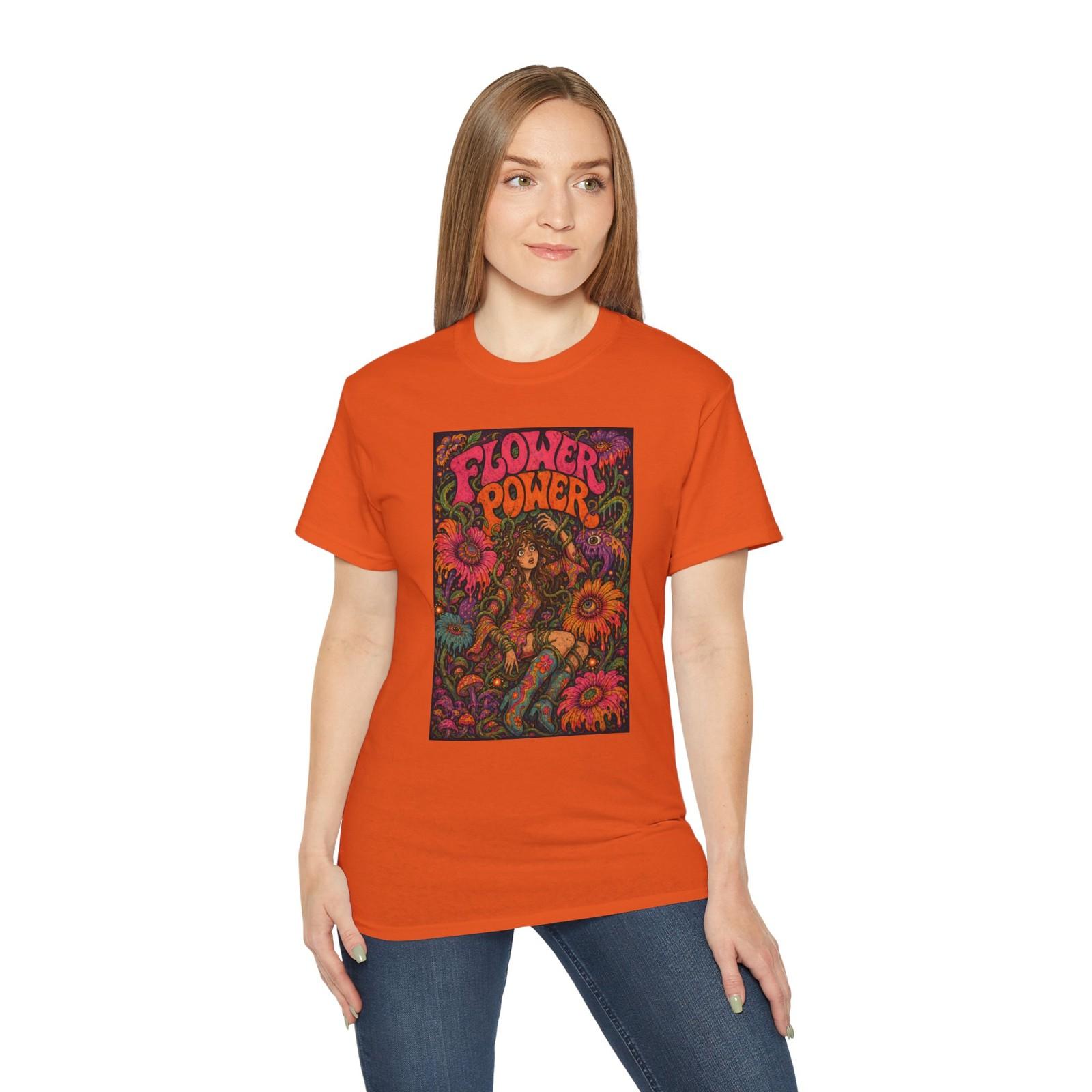 Flower Power Psychedelic Hippie Graphic Tee Retro 70s Boho Unisex Shirt 2XL
