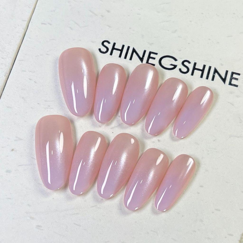 Nude růžový gradient Kočičí oko Bělení Aurora Nail Art Odnímatelné samolepky