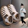 Kinderschuhe, Mädchen-Prinzessinnen-Sandalen, koreanischer Stil, geschlossene Zehenpartie, weiche Sohle, römische Strandschuhe für kleine Mädchen, rutschfeste Sportsandalen.