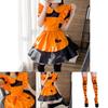 Feminine Lolita Halloween Party Dress With Pumpkin Apron And Headdress