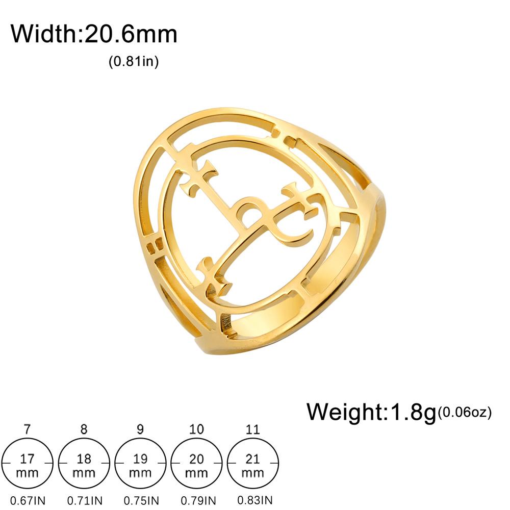  Fashion Sigil of Lilith Ring for Woman Stainless Steel Demon Seal Geometric Ring Solomon Magic Protection Amulet Jewelry