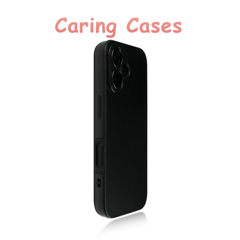 For iPhone 16 Pro Max Case Black Vegan Leather New Minimalist Shockproof Cover Compatible with iPhone 15 14 13 12 11 iPhone 16