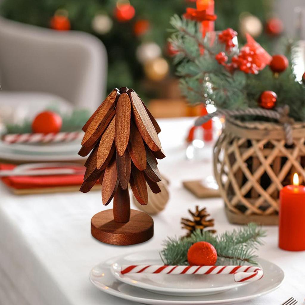 Holzuntersetzer Baum Holz-Platzset Hitzebeständiger Topfuntersetzer für Kochgeschirr Herd Pfanne Tasse Teekanne Heiße Gerichte Schüssel Küche Essen