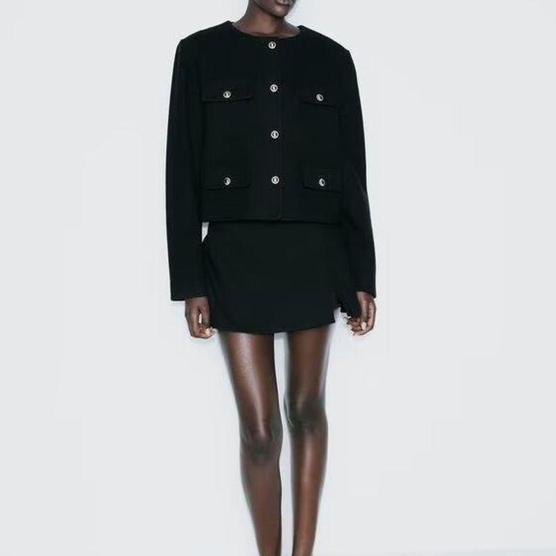 ZA Fall and Winter New Women's Wear ZR Fashion Style Fashion Flip Cover Short Suit Outwear 3046278 800