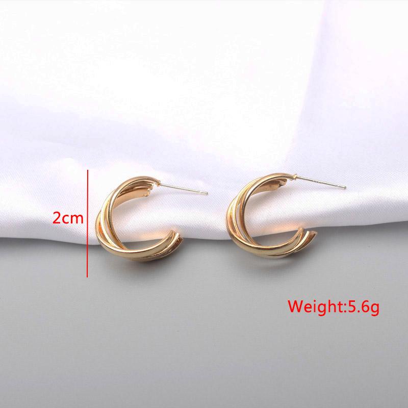Gold Metal Dangle Earrings Punk Personality C-shaped Women Drop Earrings Hollow Geometric Statement Fashion Ear Jewelry
