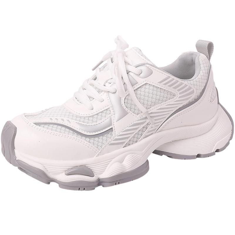 Casual Versatile Thick Sole Heightening Casual Shoes Women's  Mesh Splicing Sports Comfortable