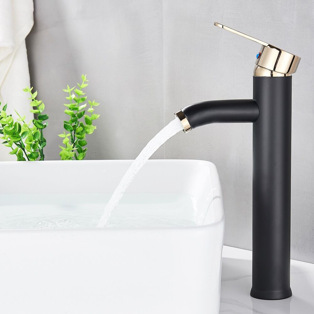 

Черный смеситель для раковины, высокий смеситель для раковины в ванной комнате, одна рука