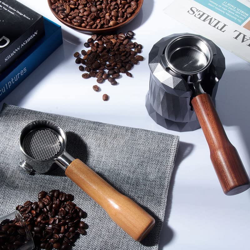 Bottomless Portafilter, 51mm, for DeLonghi Espresso Machines 311GR-310GR/ECO310, Rosewood Handle (Filter Basket Included)